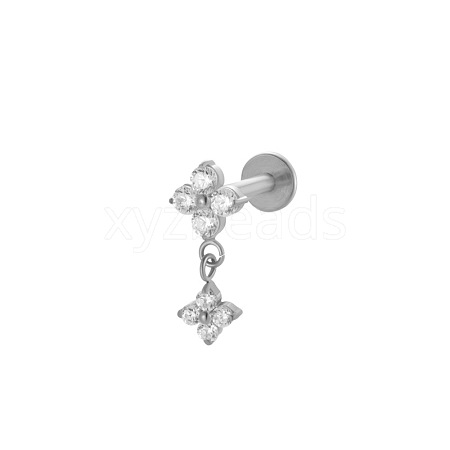 Titanium Alloy Cubic Zirconia 17 Gauge Flower Threadless Labrets WG71E87-24-1