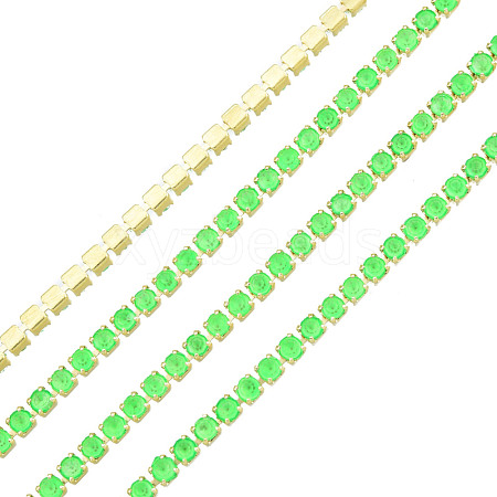 Brass Rhinestone Strass Chains CHC-N017-003A-B01-1