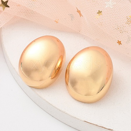 Alloy Oval Stud Earrings EJEW-M092-06G-1