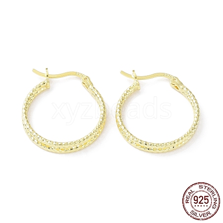 925 Sterling Silver Hoop Earrings EJEW-K258-14G-1