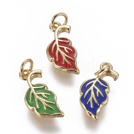 Brass Enamel Charms KK-K234-09-1