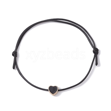 10Pcs Alloy Enamel Heart Braided Bead Bracelets Set BJEW-JB09739-02A-1