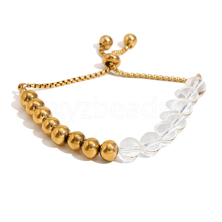 Retro Stainless Steel Round Beaded Slider Bracelets PM1309-2-1