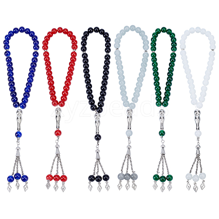 6Pcs 6 Colors Prayer Rosary Bracelets BJEW-PH0004-61-1