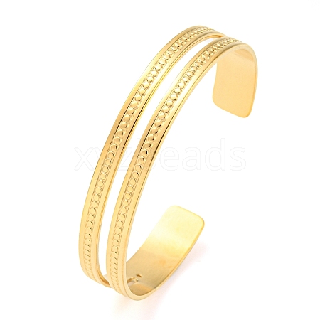 304 Stainless Steel Open Cuff Bangles BJEW-K230-01G-01-1