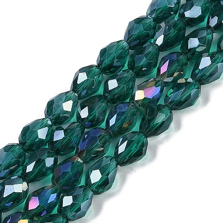 Transparent Electroplate Glass Beads Strands LS-EGLA-N013-T6mm-B24-1