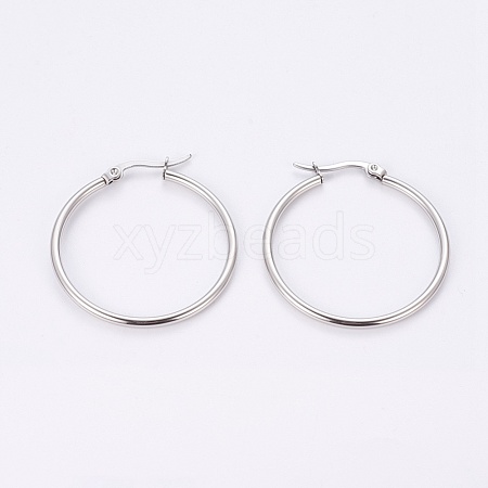 304 Stainless Steel Hoop Earrings EJEW-WH0002-03A-P-1