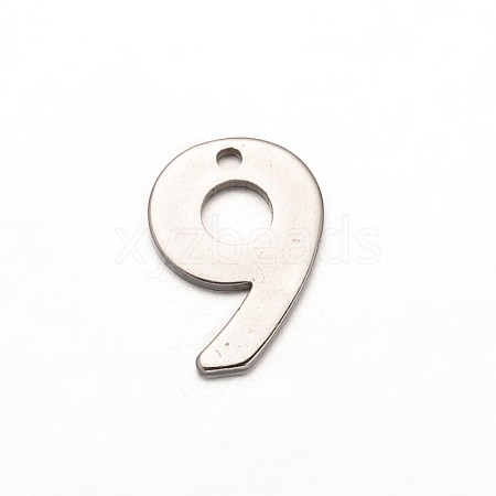 Tarnish Resistant Number 201 Stainless Steel Charms STAS-N082-04K-1