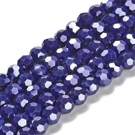 Electroplate Opaque Glass Beads Strands EGLA-A035-P8mm-A09-1