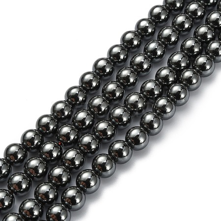 Non-Magnetic Synthetic Hematite Beads Strands X-G-H1624-8mm-2-1