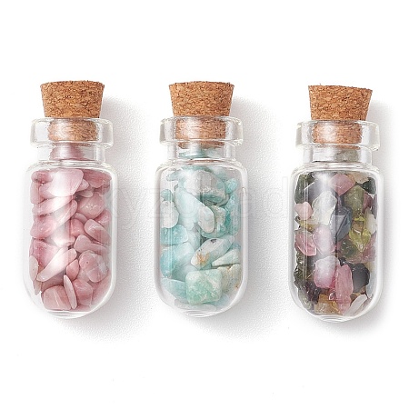 3Pcs Glass Wishing Bottle Decorations PALLOY-JF03096-1