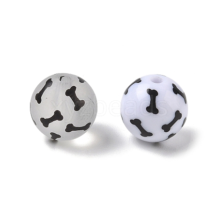 Printed Opaque & Frosted Transparent Acylic Beads AC-CBAE004-05C-1