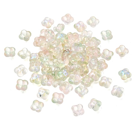 Electroplate Transparent Glass Beads GLAA-A045-03A-1