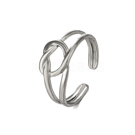 Stainless Steel Open Cuff Rings PW-WGC25DA-02-1