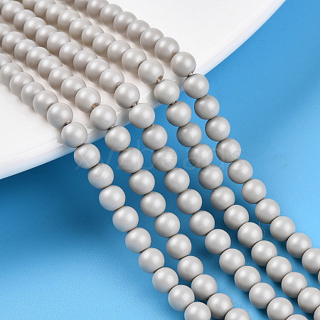 Baking Painted Pearlized Glass Pearl Bead Strands HY-N002-4mm-B05-1