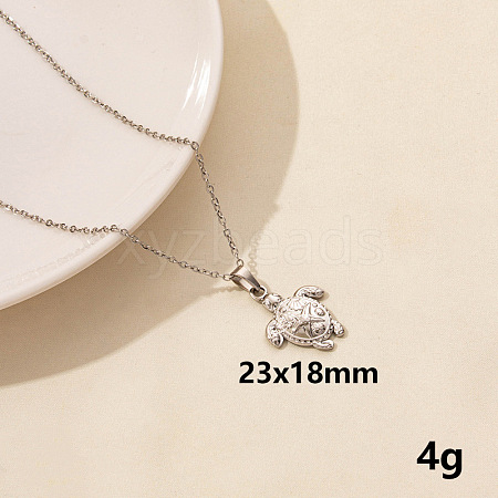 304 Stainless Steel Turtle Pendant Necklaces XW2884-5-1