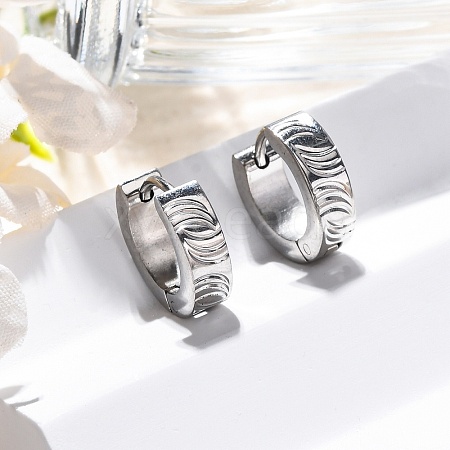 304 Stainless Steel Polishing effect Hoop Earrings EJEW-M001-14P-1