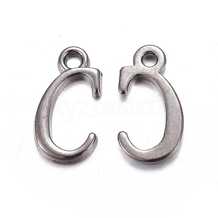 Gunmetal Plated Alloy Letter Pendants LS-PALLOY-J718-01B-C-1
