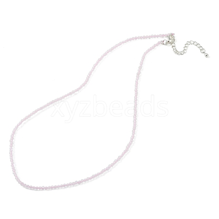 Natural Rose Quartz Beaded Necklaces NJEW-K114-A-A01-1