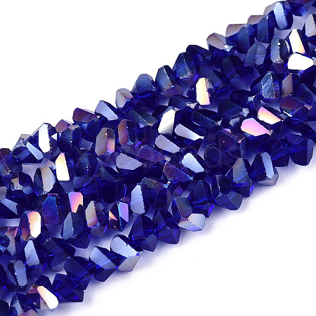 Electroplate Transparent Glass Beads Strands GLAA-N021-4mm-02-1