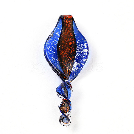 Handmade Gold Sand Lampwork Big Pendants LAMP-T023-09A-1