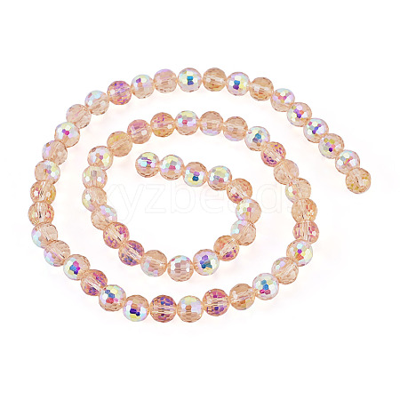 1 Strand Electroplate Transparent Glass Beads Strands EGLA-TADJ0001-15C-1