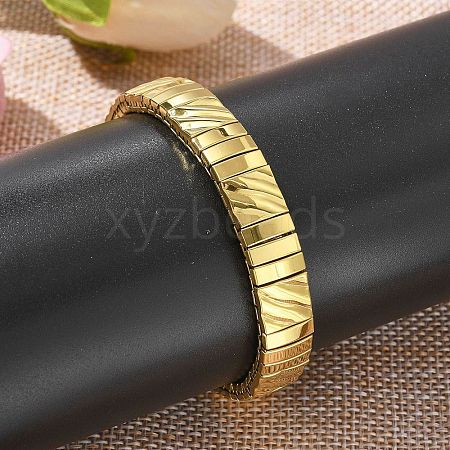 Rectangle 304 Stainless Steel Stretch Bracelets for Women Men BJEW-U021-01G-04-1