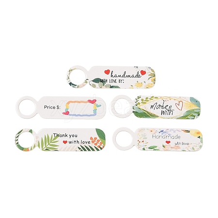 100Pcs Paper Leaf Printed Price Tags CDIS-H007-09-1