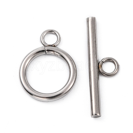 Non-Tarnish 304 Stainless Steel Ring Toggle Clasps X-STAS-Q179-01-1