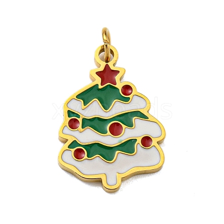 Christmas Theme Ion Plating(IP) 304 Stainless Steel Pendants STAS-O005-014B-G-1