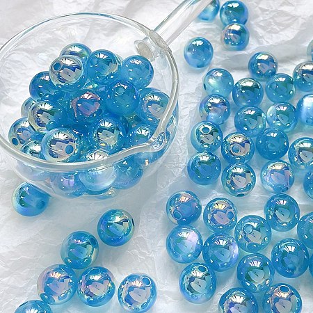 Rainbow Iridescent Plating Acrylic Beads LS-FIND-B077-01D-1