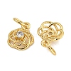 Rack Plating Brass Micro Pave Clear Cubic Zirconia Charms KK-U030-21G-2