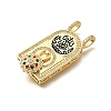 Brass Micro Pave Cubic Zirconia Pendants KK-Z125-23D-G-2