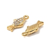 304 Stainless Steel with Crystal Rhinestone Charms STAS-G358-05G-05-2