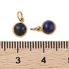 Ion Plating(IP) Natural Lapis Lazuli Half Round Charms with Jump Ring STAS-A097-05G-12-3