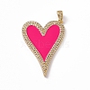 Brass Micro Pave Cubic Zirconia Pendants KK-P224-02G-03-1
