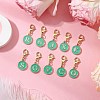 26Pcs Flat Round with Letter A~Z Alloy Enamel Pendant Decorations HJEW-JM02562-2