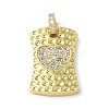 Brass Micro Pave Cubic Zirconia Pendants KK-P290-01G-2