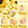 AHADERMAKER 40Pcs 2 Colors Sunflower Wood Beads WOOD-GA0001-45-4