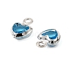 Heart Brass Glass Charms KK-S385-01S-08-2