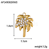 304 Stainless Steel Micro Pave Clear Cubic Zirconia Charms CU-OY001-35G-2