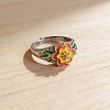 Adjustable Alloy Enamel Finger Rings for Women WGFF340-01-2