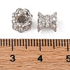 Rhodium Plated 925 Sterling Silver Micro Pave Clear Cubic Zirconia Beads STER-P061-03A-P-2