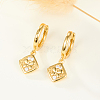 S925 Sterling Silver Rhombus with Butterfly Hoop Earrings FM5760-2