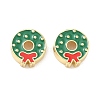 Christmas Brass Enamel Beads KK-I474-G13-1