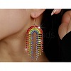 Rainbow Alloy Rhinestone Dangle Earrings FS-WG2B80A-01-2