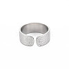 304 Stainless Steel Flat with Word Love Open Cuff Ring for Women RJEW-S405-205P-2