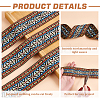 16.5M Ethnic Style Polyester Jacquard Stripe Ribbons SRIB-WH0011-155A-4