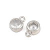 Brass Pave Clear Cubic Zirconia Charms CU-CBAD306-24A-P-2