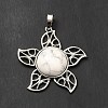 Natural Howlite Pendants G-B033-02P-16-3